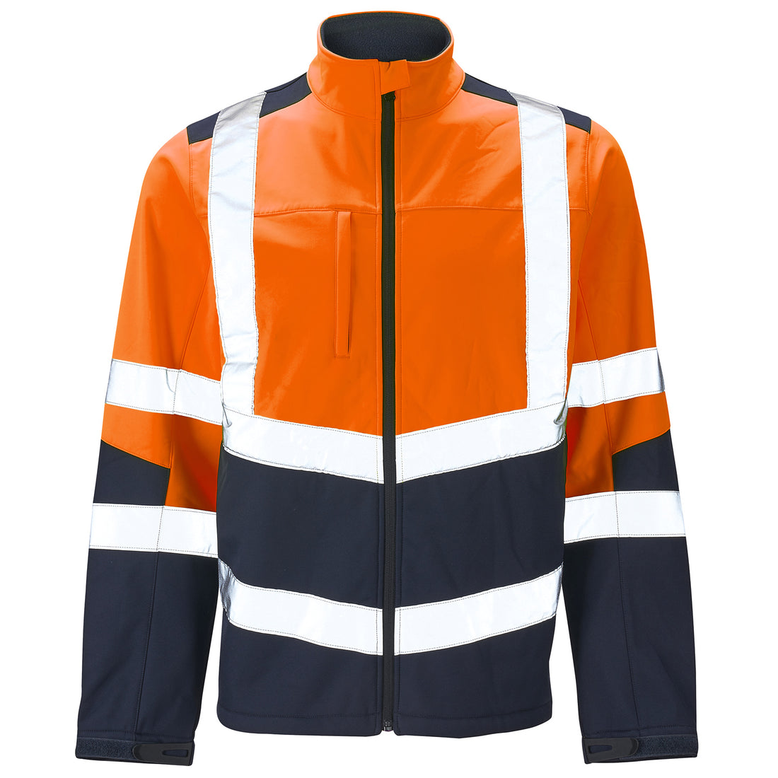 Supertouch Hi Vis 2 Tone Orange Softshell Jacket - H142 - Orange Navy - Customisable Jacket