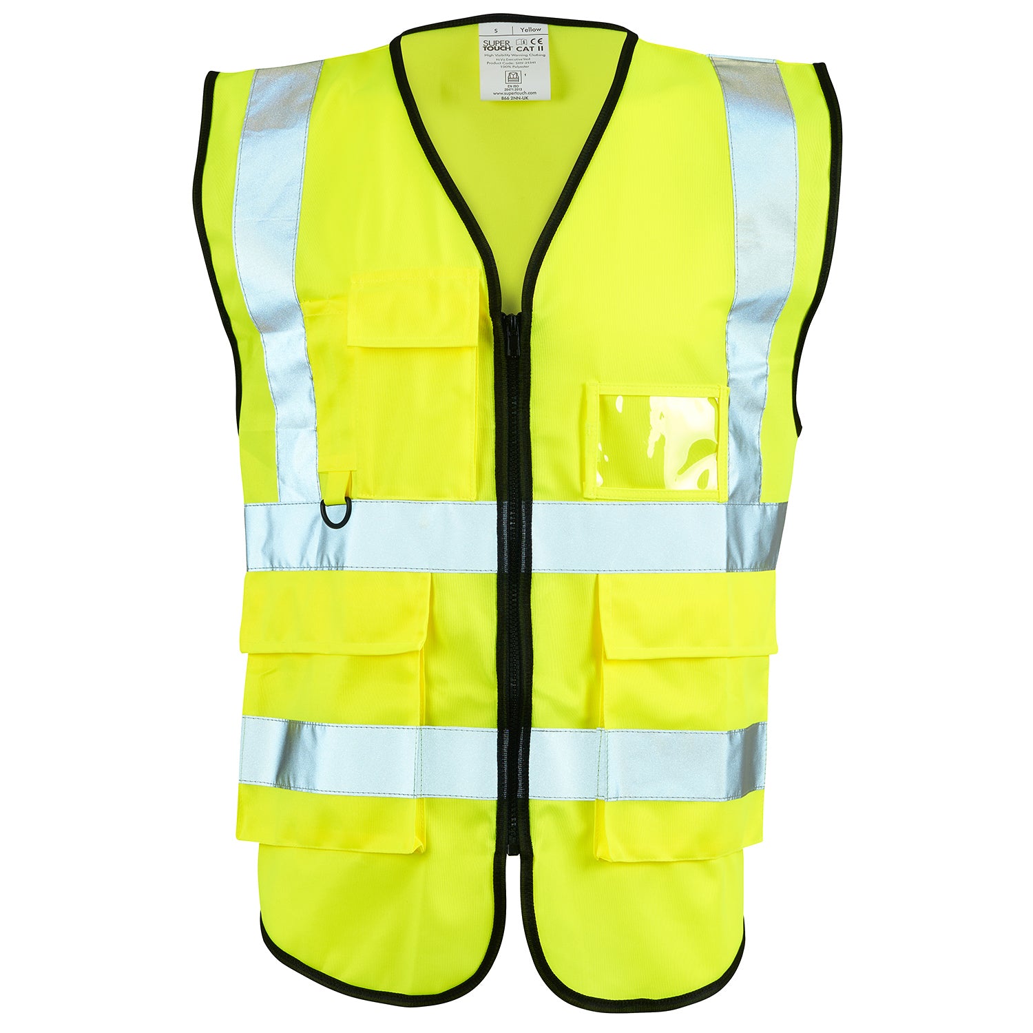 Supertouch Hi Vis Yellow Executive Vest - H114 - Yellow - Customisable Vest