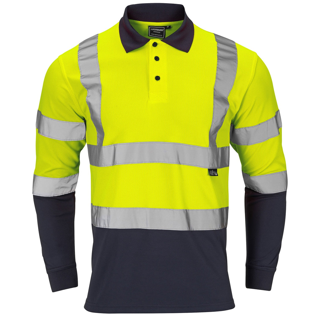 Supertouch Hi Vis 2 Tone Orange Softshell Jacket - H136 - Yellow Navy - Customisable Shirt