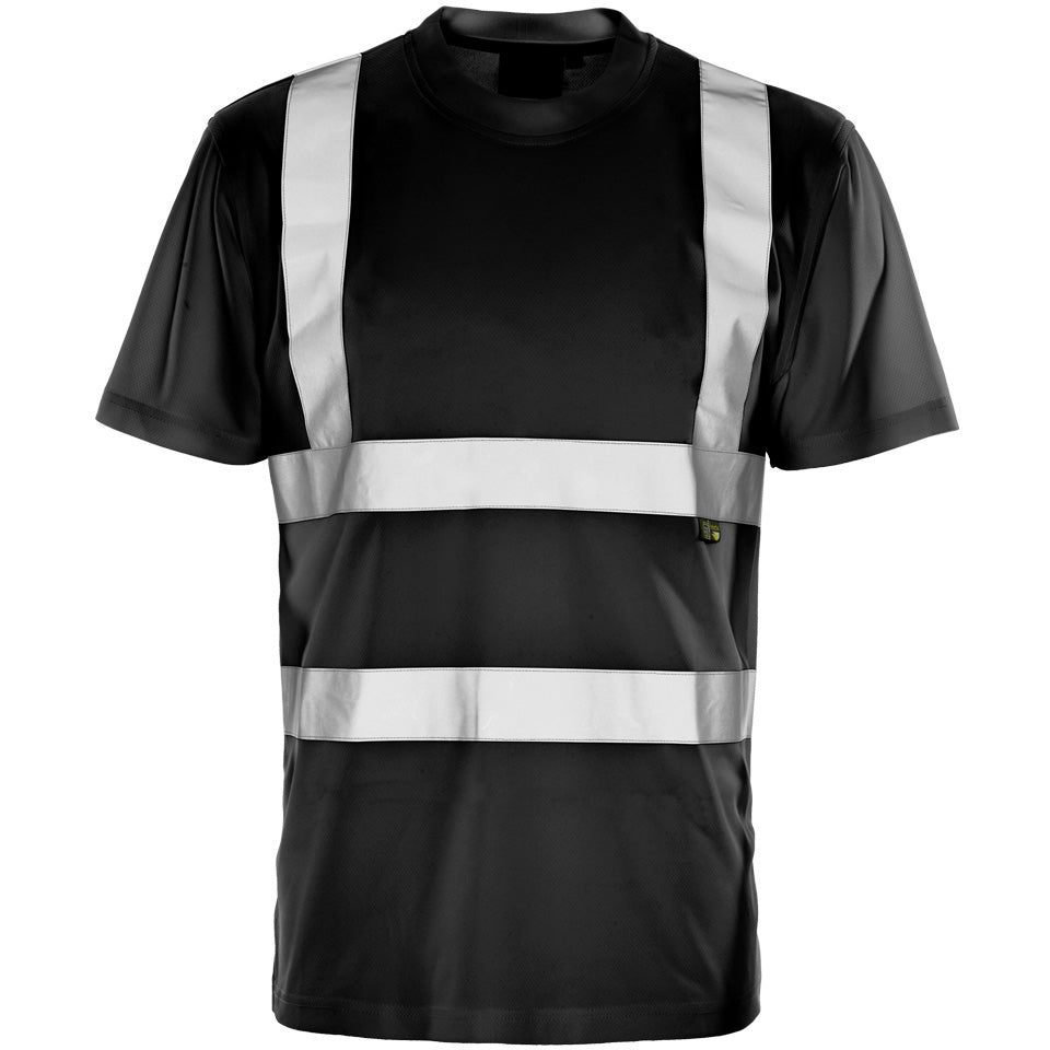 Supertouch Hi Vis Black Bird Eye T-Shirt - H118 - Black - Customisable Shirt