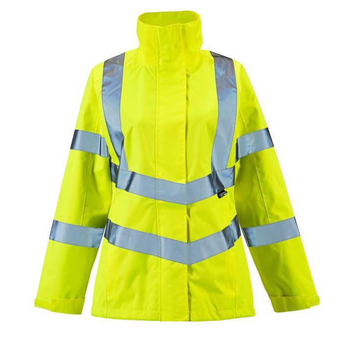 Supertouch - Ladies Hi Vis Yellow Sophia Lightweight Jacket - HV302 - - Customisable Jacket
