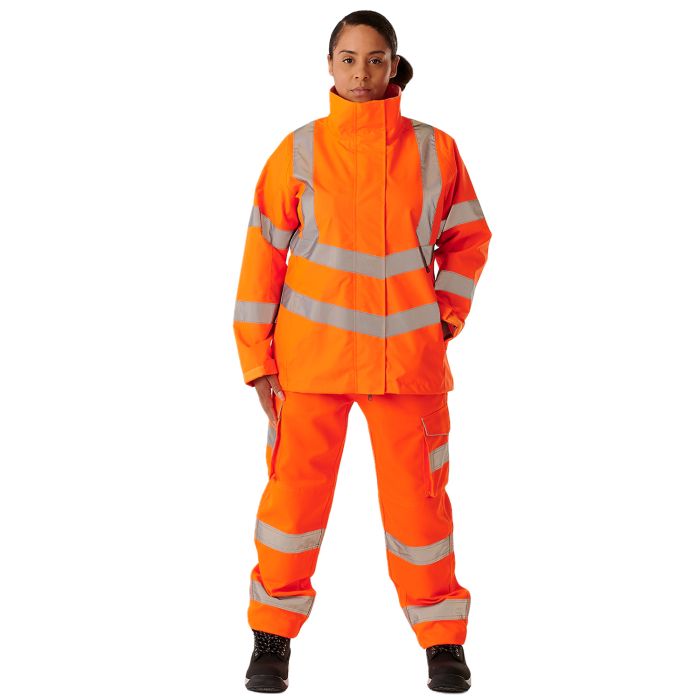 Supertouch - Ladies Hi Vis Orange Sophia Lightweight Jacket - HV303 - - Customisable Jacket