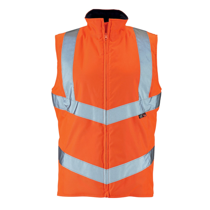 Supertouch - Ladies Hi Vis Orange Anjali Body Warmer - HV305 - Orange - Customisable Jacket
