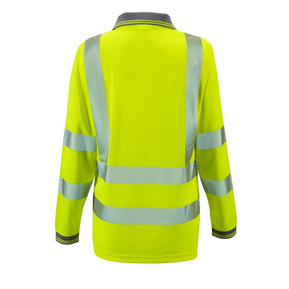 Supertouch - Ladies Hi Vis Yellow Jaya Birds Eye Polo - HV306 - - Customisable Shirt