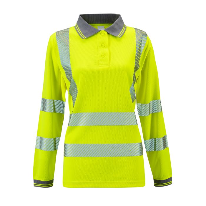 Supertouch - Ladies Hi Vis Yellow Jaya Birds Eye Polo - HV306 - Yellow - Customisable Shirt