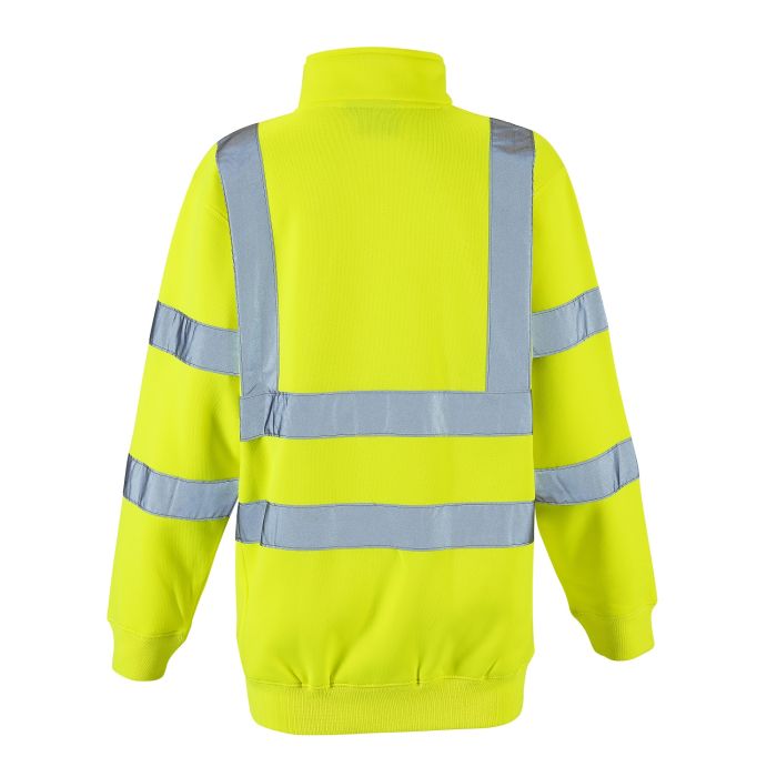 Supertouch - Ladies Hi Vis Yellow Eshaal Zipped Sweatshirt - HV314 - - Customisable Top