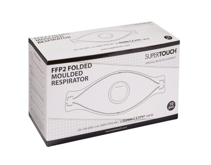 Supertouch - FFP2 Tri-Folded Moulded Mask - P202 - - Customisable Respiratory Protect