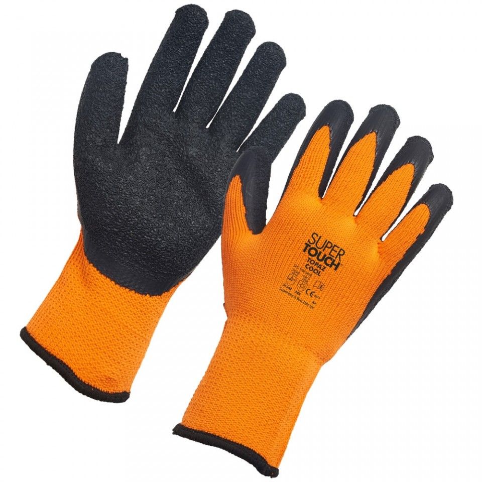 Supertouch - New Topaz Cool Gloves - SPG-10 - Medium Orange Black - Customisable General Handling
