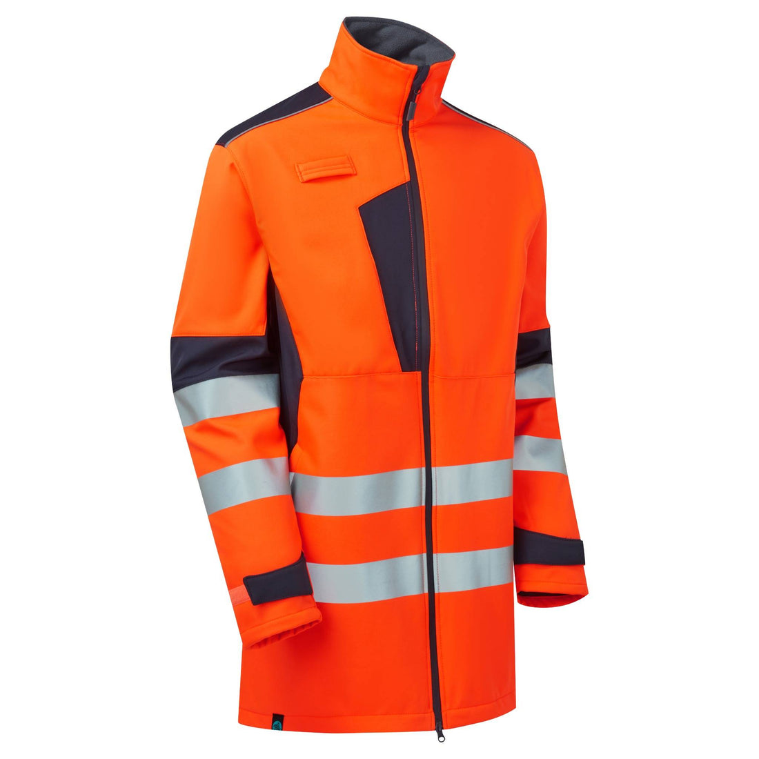 System Hi Vis Eco 3-Layer Orange Softshell Parka - SYS06 - Orange Navy - Customisable Jacket