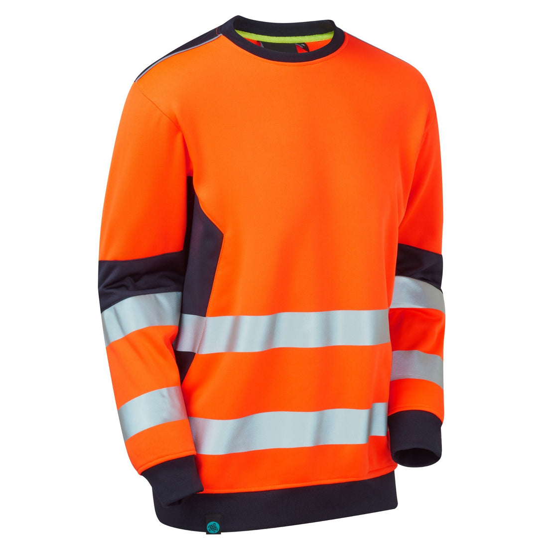 System Hi-Vis ECO Crew Neck Orange Sweatshirt - SYS20 - Orange Navy - Customisable TOP
