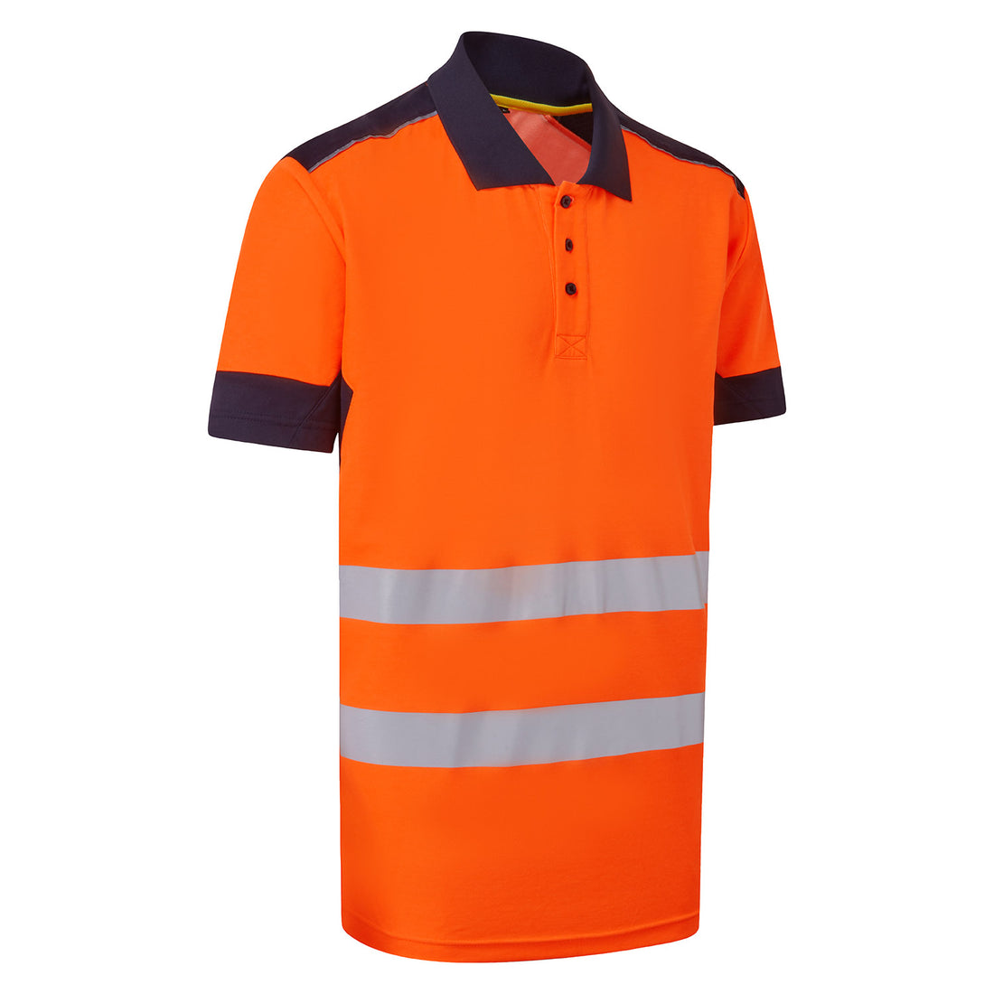 System Hi-Vis Eco Orange CottonCool Short Sleeve Polo - SYS08 - Orange Navy - Customisable POLO
