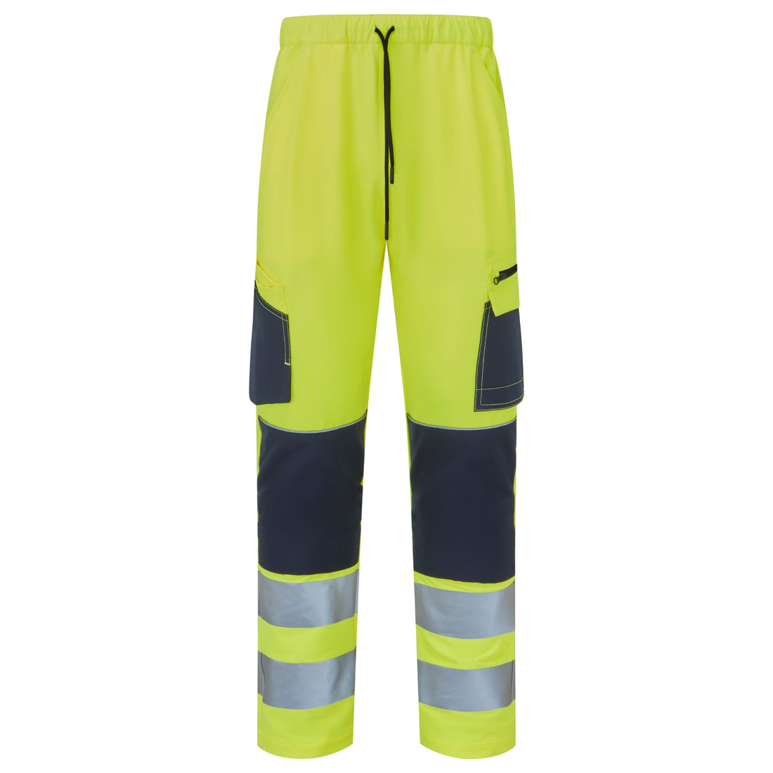 System Hi-Vis Eco Stretch Jogger Yellow Trouser - SYS17 - Yellow Navy - Customisable TROUSERS