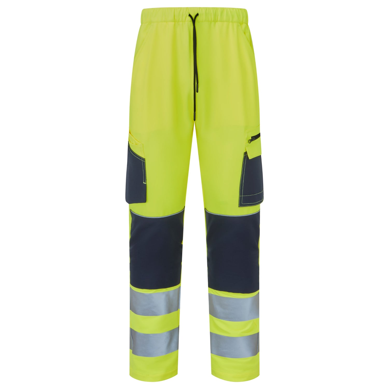 System Hi-Vis Eco Stretch Jogger Yellow Trouser - SYS17 - Yellow Navy - Customisable TROUSERS