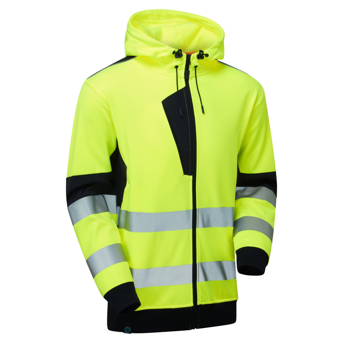 System Hi-Vis Eco Zip Thru Yellow Hoodie - SYS21 - Yellow Navy - Customisable HOODIE