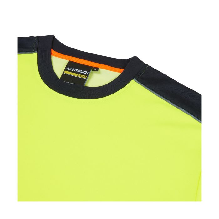 System Hi-Vis Eco CottonCool Yellow T-Shirt - SYS11 - - Customisable T-Shirt