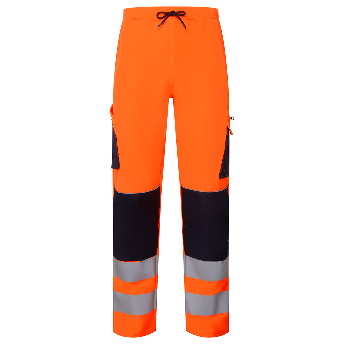 System Hi-Vis Eco Stretch Jogger Orange Trouser - SYS18 - Orange Navy - Customisable TROUSERS
