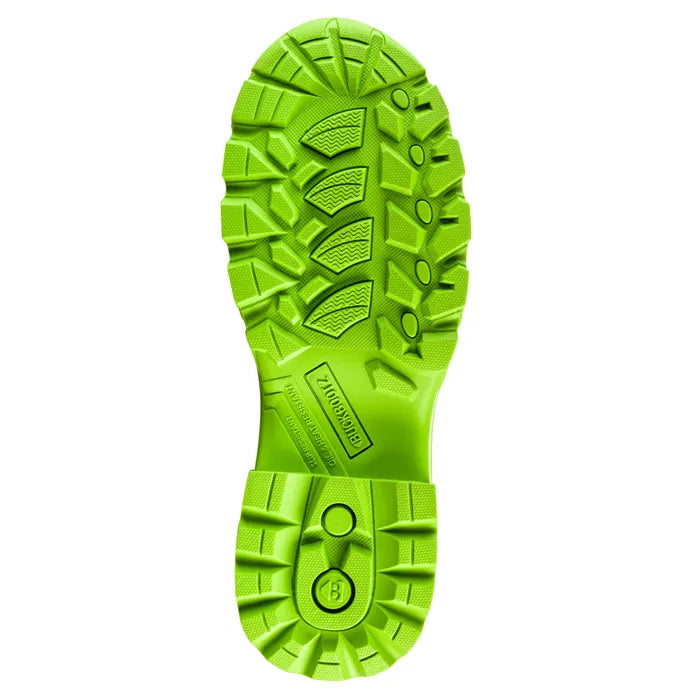 Buckbootz S5 - Grey/ Green - 360 High Visibility Neoprene/Rubber Safety Wellington Boot with Ankle Protection - BBZ8000 - - Customisable Wellingtons