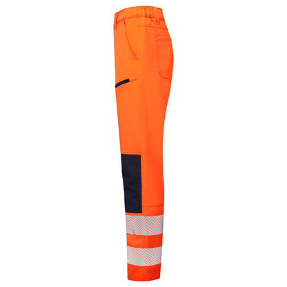Essentials Hi Vis Eco Coolair 4-Way Stretch Yellow Trousers - ESS12 - - Customisable TROUSERS