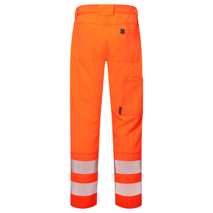 Essentials Hi Vis Eco Coolair 4-Way Stretch Yellow Trousers - ESS12 - - Customisable TROUSERS